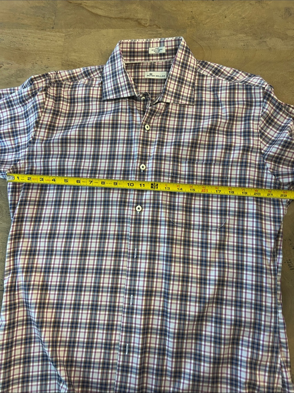 Peter Millar Men's Plaid Button-Down Shirt Size L - Picture 4 of 5